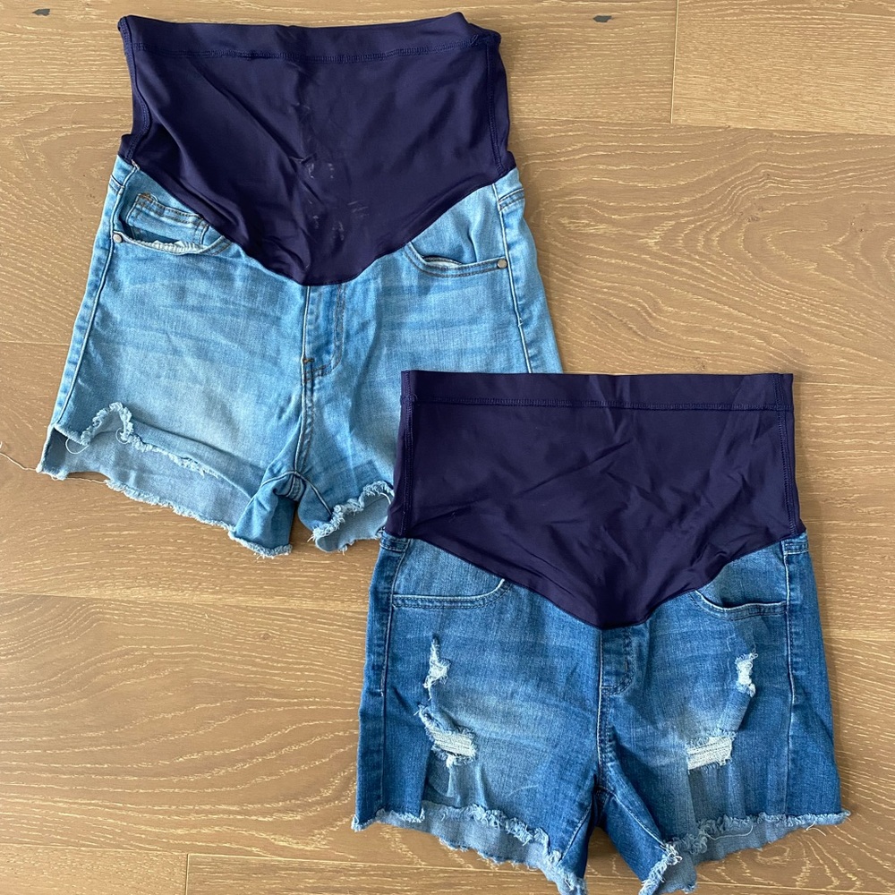 Pink Blush Maternity Jean Shorts